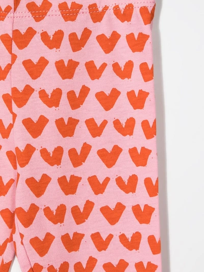 Shop Stella Mccartney Heart-print Cotton Leggings In Pink