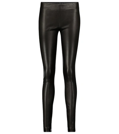 Shop The Row Moto Leather Leggings In Black