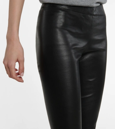 The Row Moto Stretch-leather Leggings In Black