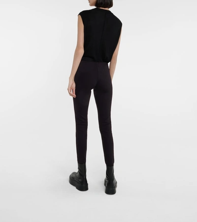 The Row Woolworth High-rise Scuba Leggings In Black