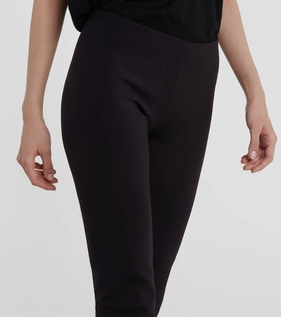 The Row Woolworth High-rise Scuba Leggings In Black