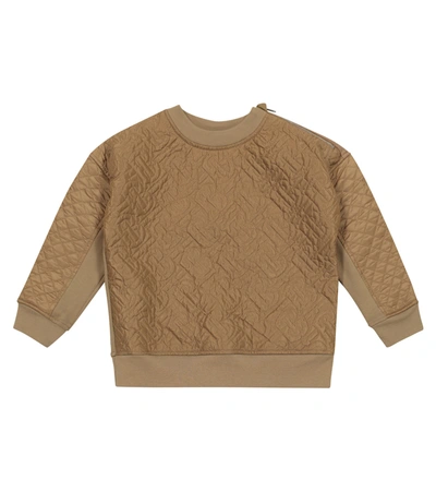 Shop Burberry Monogram Quilted Cotton Sweatshirt In Brown