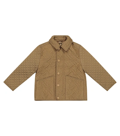 Shop Burberry Monogram Quilted Jacket In Brown