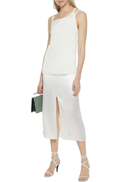 Shop Helmut Lang Asymmetric Layered Sateen Camisole In Ivory