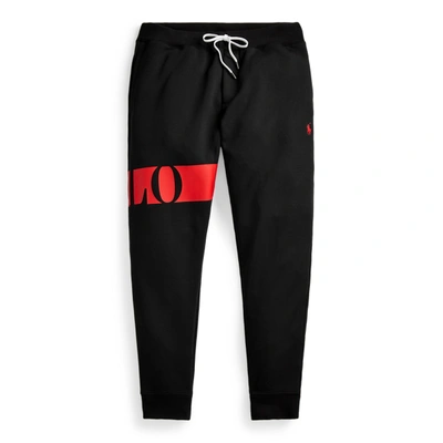 Shop Ralph Lauren Logo Double-knit Jogger Pant In Polo Black