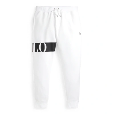 Shop Ralph Lauren Logo Double-knit Jogger Pant In White