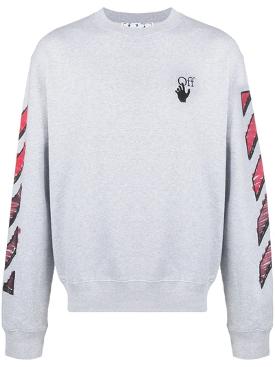 Shop Off-white Marker Arrows Cotton Sweatshirt In Grey