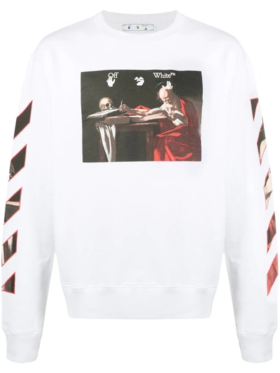 Shop Off-white Caravaggio-print Sweatshirt In White