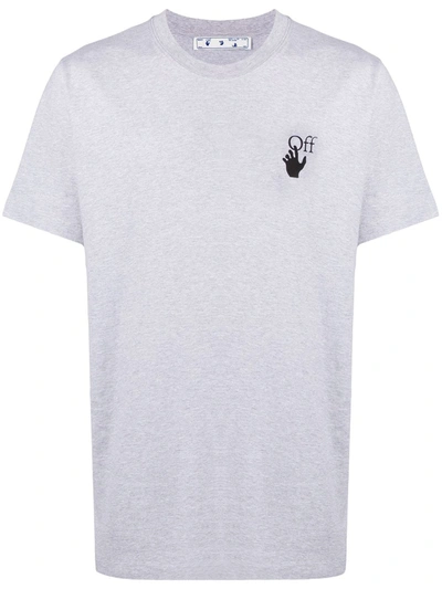 Shop Off-white Arrows Print Cotton T-shirt In Grey