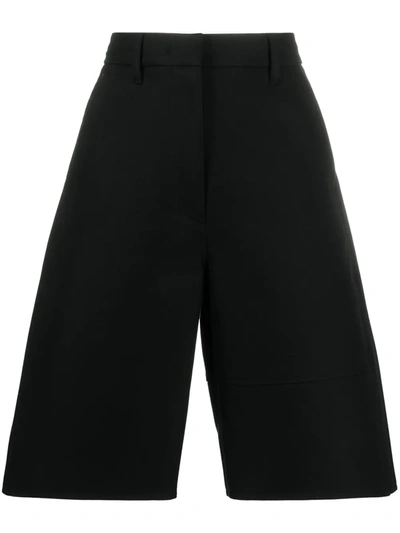 Valentino Black Gabardine Bermuda Shorts In Black