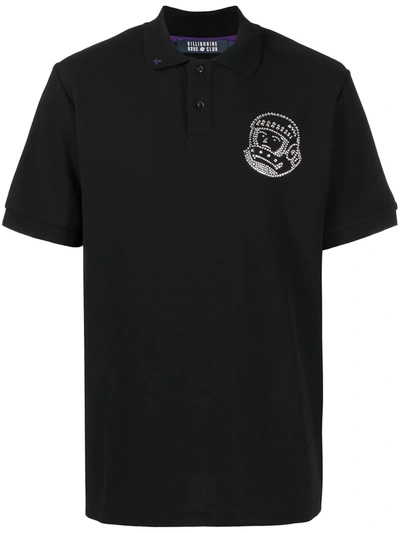 Shop Billionaire Boys Club Crystal-embellished Polo Shirt In Black