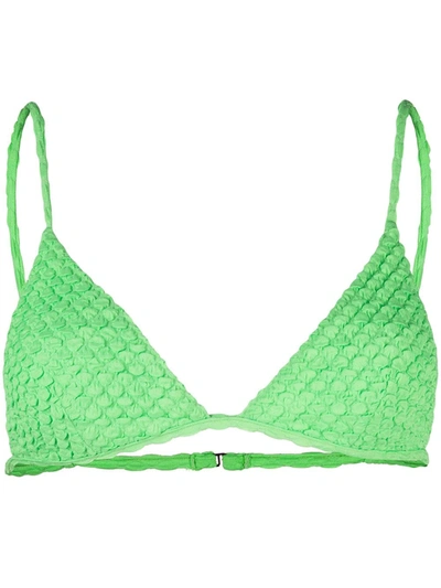 Shop Ack Textured Bikini Top In Green
