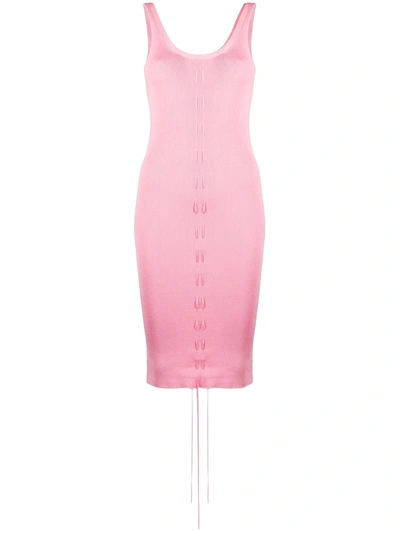 Shop Helmut Lang Stitch-detail Knit Dress In Wck Disco Pink