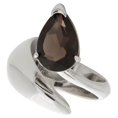 Shop Alan Crocetti Ssense Exclusive Silver Smoked Alien Ring In Rhodium
