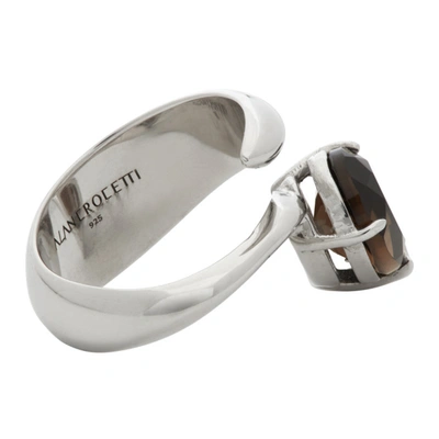 Shop Alan Crocetti Ssense Exclusive Silver Smoked Alien Ring In Rhodium