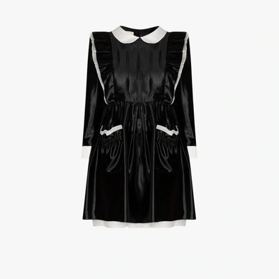 Shop Gucci Ruffle Detail Dress In Black