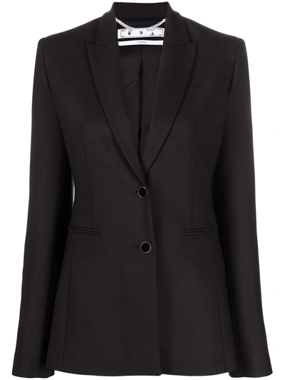 Off-white Logo-script Blazer In Black