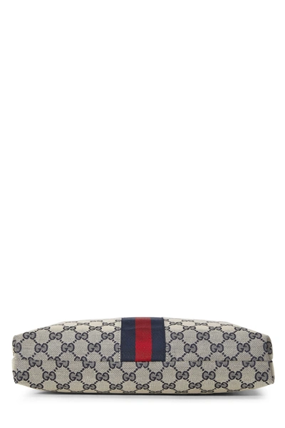 Pre-owned Gucci Navy Gg Canvas Web Pocket Messenger