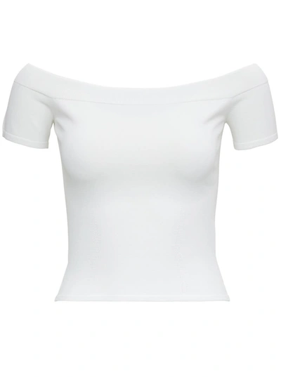 Shop Alexander Mcqueen Off Shoulder Top In White