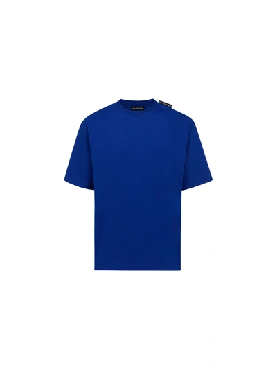 Shop Balenciaga T-shirt In Electric Blue