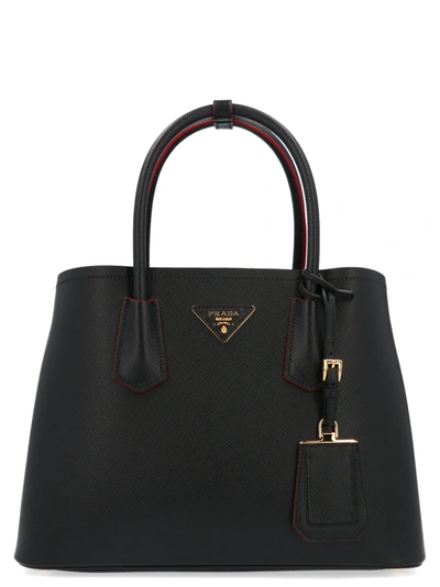 Shop Prada Double Bag In Black