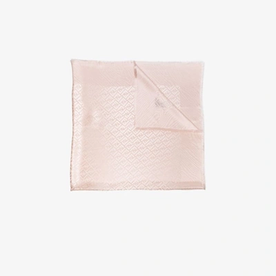 Shop Fendi Pink Ff Motif Silk Scarf