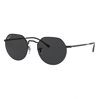 Shop Ray Ban Sunglasses Unisex Jack - Black Frame Black Lenses Polarized 53-20