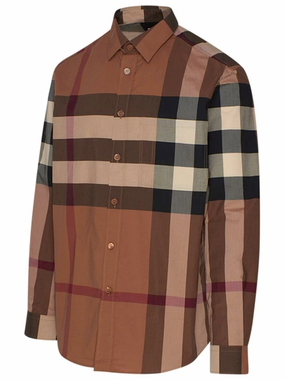 Shop Burberry Camicia Chadbury Marrone In Brown