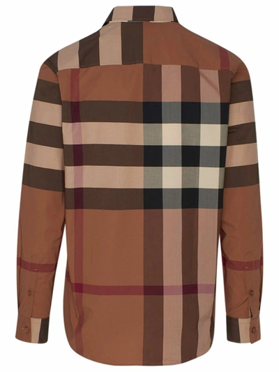 Shop Burberry Camicia Chadbury Marrone In Brown