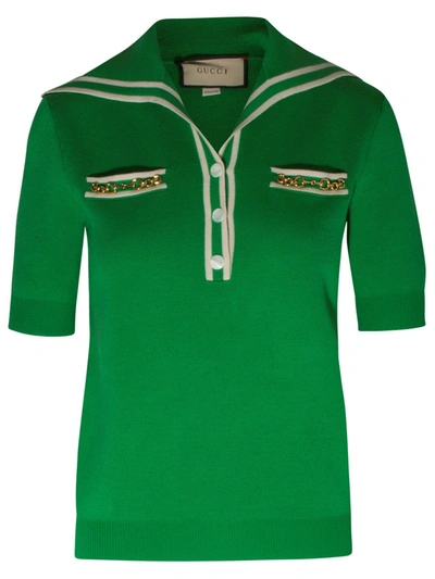 Shop Gucci Green Polo Shirt