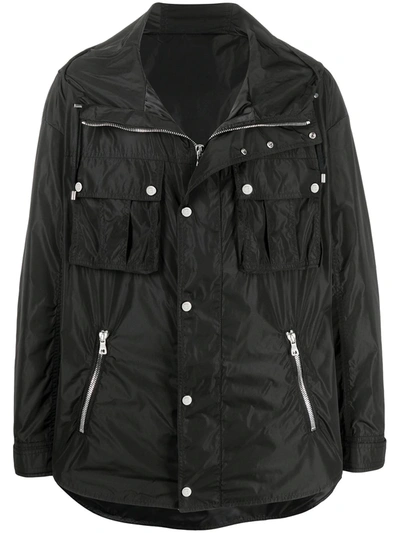 Shop Balmain Zip-front Drawstring Jacket In Black