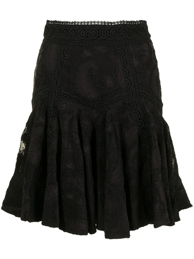 Shop Acler Godson Lace Flared Skirt In Black