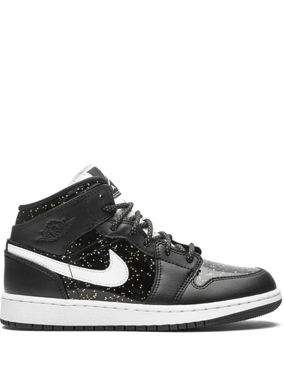 Shop Jordan 1 Mid Se "black Glitter" Sneakers