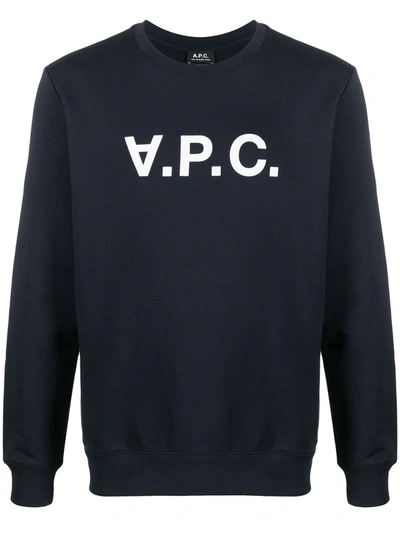 Apc A.p.c. Relaxed-fit Lightweight Cotton Blend Sweatshirt In Blue