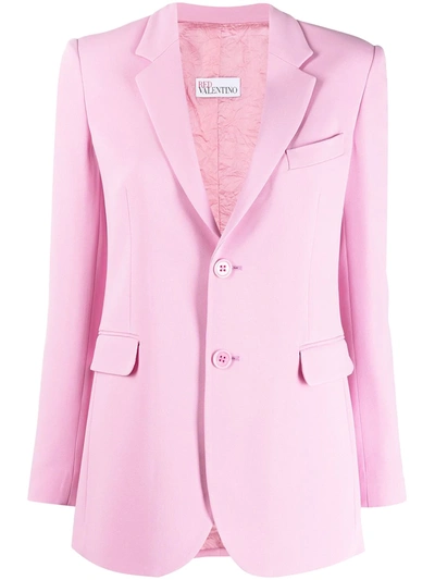 Shop Red Valentino Single-breasted Fitted Blazer In Pink