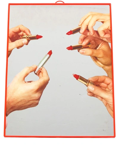 Shop Seletti Lipstick Print Photo Frame In Red