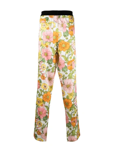 Shop Tom Ford Floral Print Silk Pajama Trousers In Pink