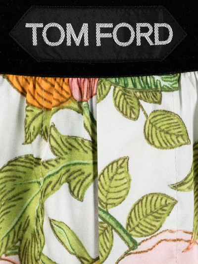 Shop Tom Ford Floral Print Silk Pajama Trousers In Pink