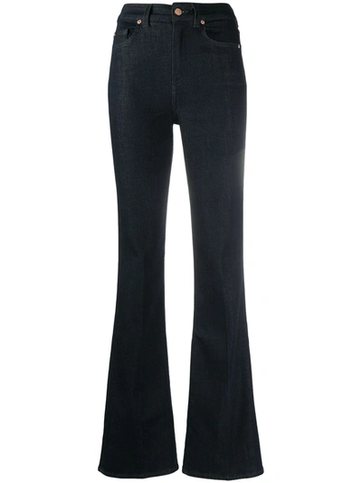 Shop 7 For All Mankind Lisha High-rise Flared Jeans In Blue