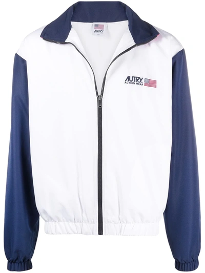 Shop Autry Colour Block Sports Jacket In White
