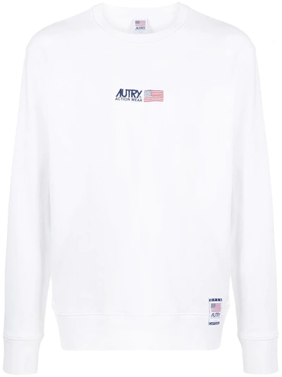 Shop Autry Logo Print Sweatshirt In White