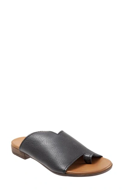 Shop Bueno Tulla Slide Sandal In Black/ Tan Leather