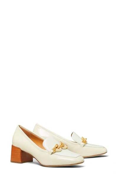 Shop Tory Burch Jessa Horse Hardware Loafer Pump In New Ivory / Mint / New Ivory