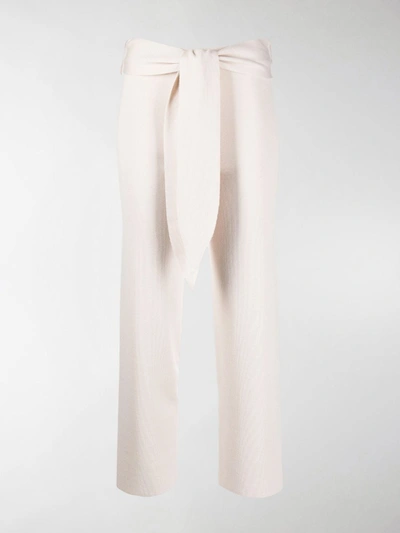 Shop Antonella Rizza Knitted High-waisted Trousers In Neutrals