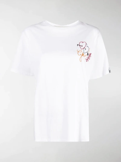 Shop Golden Goose Aira Embroidered-arrow T-shirt In White