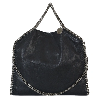Pre-owned Stella Mccartney Black Leather Falabella Fold Over Tote Bag