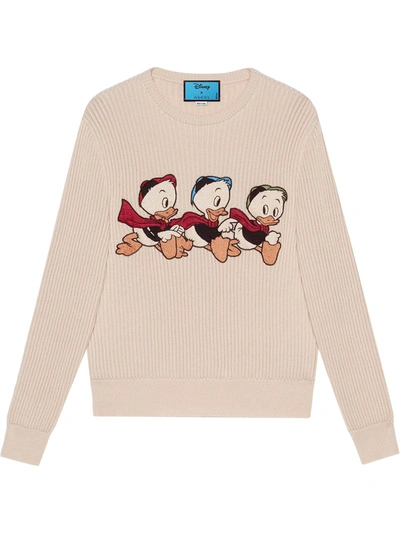 Shop Gucci X Disney Donald Duck Jumper In Neutrals