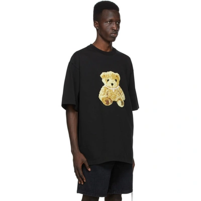 Shop We11 Done We11done Black Embroidered Teddy T-shirt