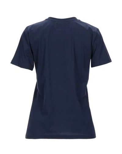 Shop Alberta Ferretti Woman T-shirt Midnight Blue Size M Organic Cotton