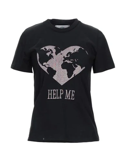 Shop Alberta Ferretti Woman T-shirt Black Size M Organic Cotton